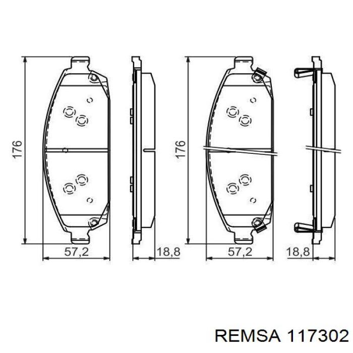 Купити 117302 Remsa Колодки гальмівні передні, дискові