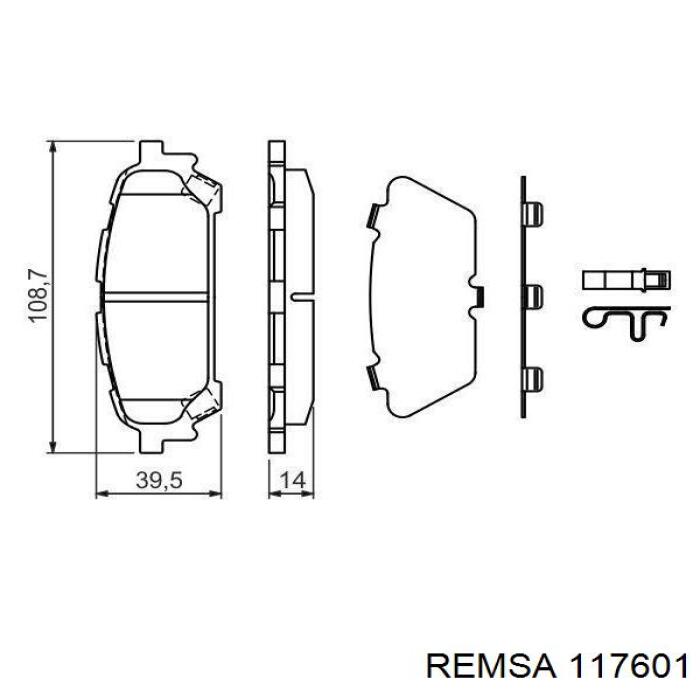 Задні гальмівні колодки 117601 Remsa