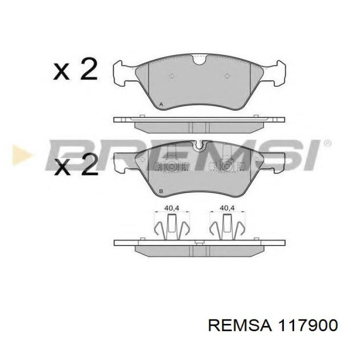 Купити 117900 Remsa Колодки гальмівні передні, дискові