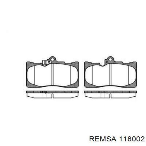 Колодки гальмівні передні, дискові 118002 Remsa