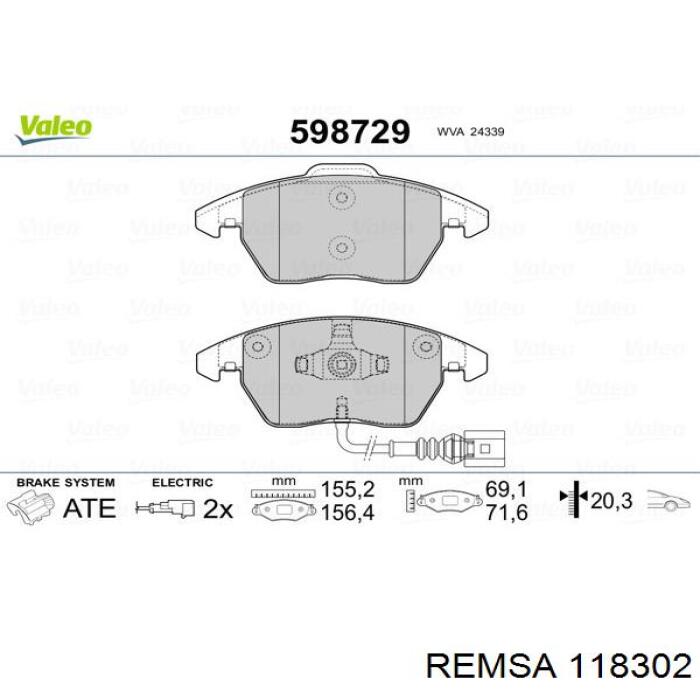 Гальмівні колодки Remsa 118302 ціна, від 26.30 USD