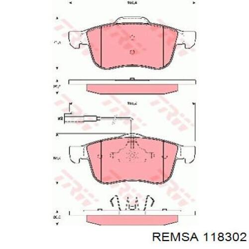 Купити 118302 Remsa Колодки гальмівні передні, дискові