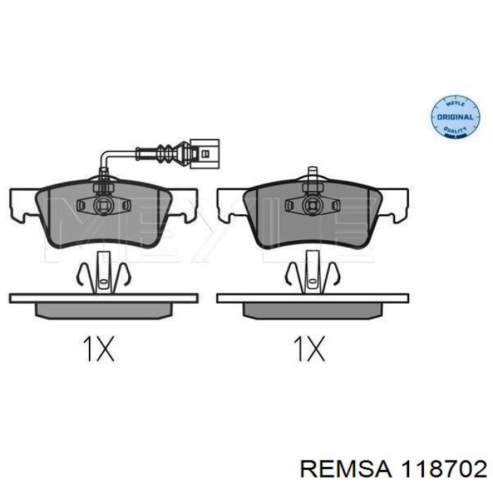 Задні гальмівні колодки Remsa 118702 ціна, від 33.19 USD