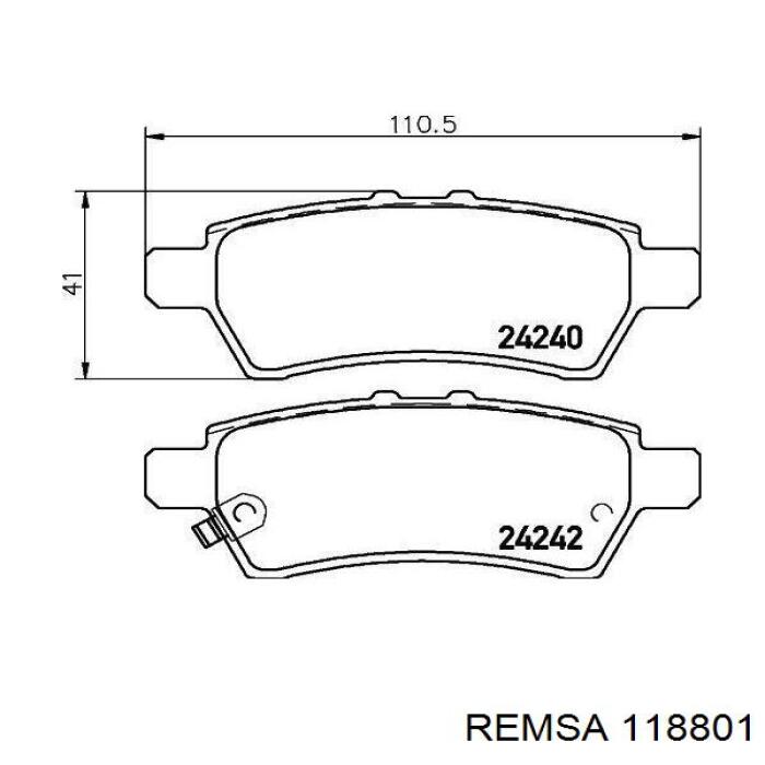 Купити 118801 Remsa Задні колодки