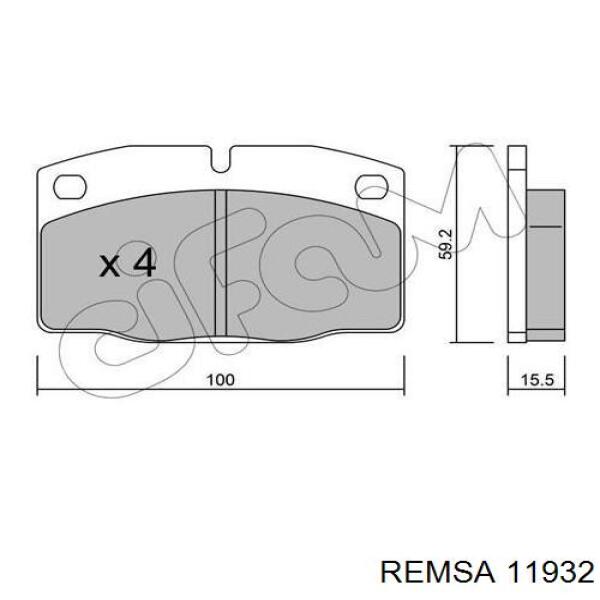 Гальмівні колодки Remsa 11932 ціна, від 16.60 USD