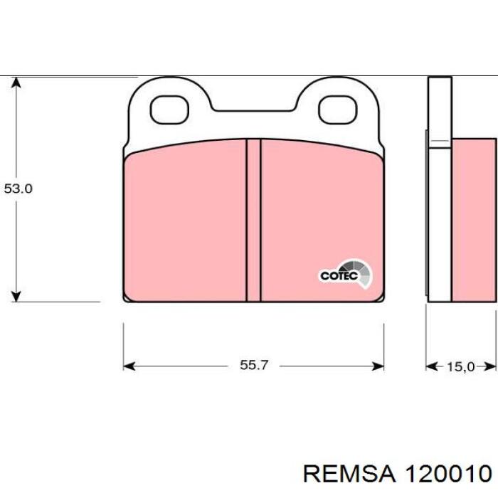 Гальмівні колодки Remsa 120010 ціна, від 37.86 USD