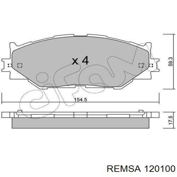 Гальмівні колодки Remsa 120100 ціна, від 29.63 USD