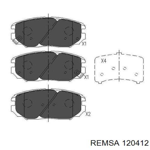 120412 Remsa колодки гальмівні передні, дискові