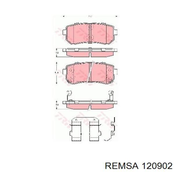 120902 Remsa колодки гальмові задні, дискові