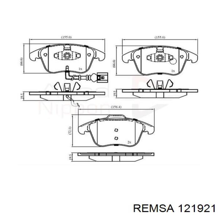 Гальмівні колодки Remsa 121921 ціна, від 38.25 USD