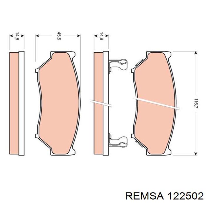 Купити 122502 Remsa Колодки гальмівні передні, дискові