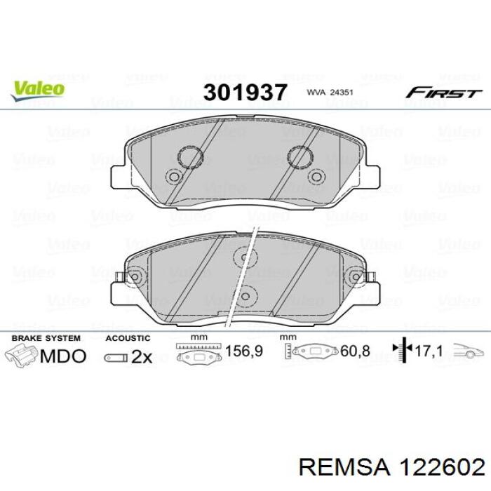 Гальмівні колодки Remsa 122602 ціна, від 29.12 USD