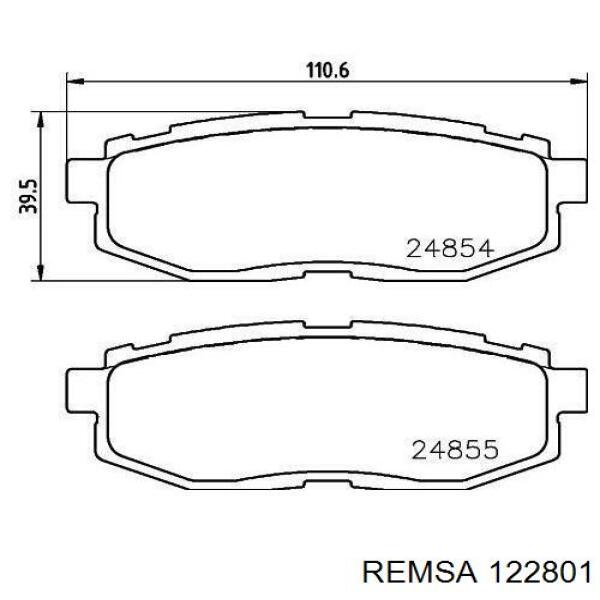 Задні гальмівні колодки 122801 Remsa