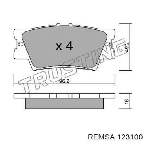 Купити 123100 Remsa Задні колодки
