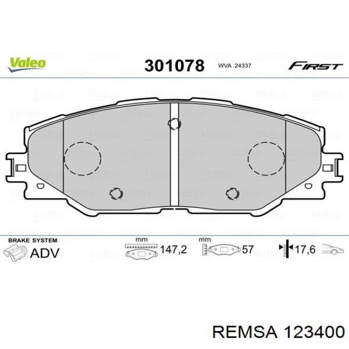 Гальмівні колодки Remsa 123400 ціна, від 27.62 USD