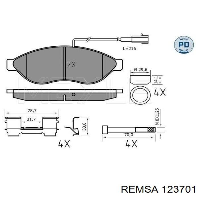Гальмівні колодки Remsa 123701 ціна, від 35.70 USD
