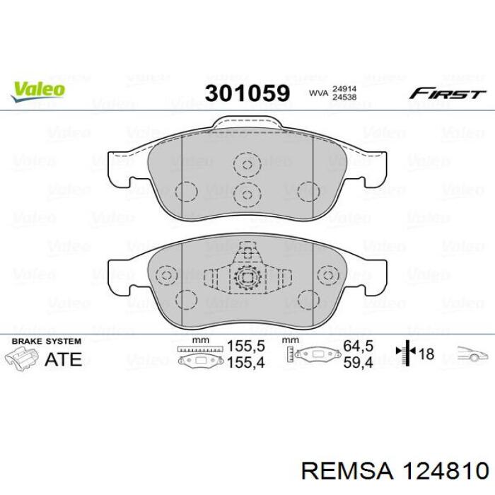 Гальмівні колодки Remsa 124810 ціна, від 27.76 USD