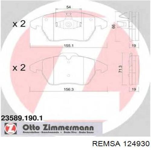 124930 Remsa Передні гальмівні колодки