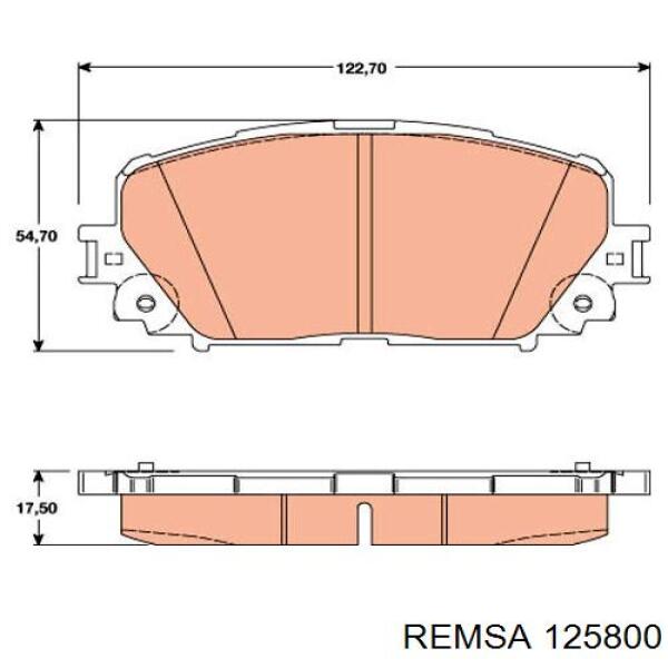 125800 Remsa колодки гальмівні передні, дискові