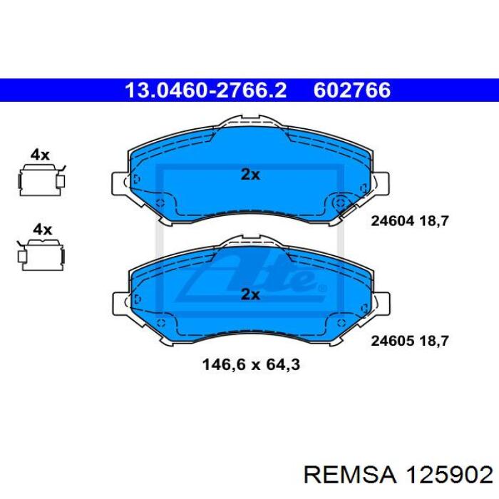 Тормозні колодки Remsa 125902