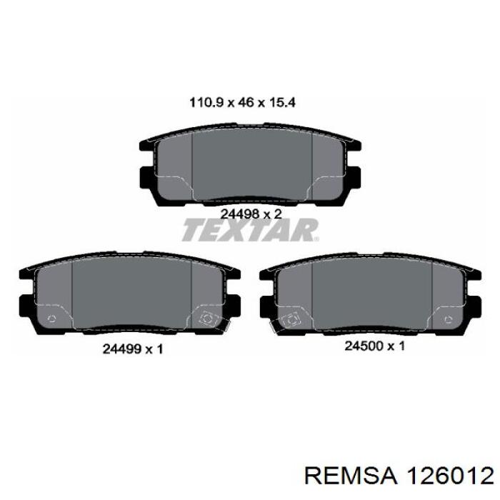 126012 Remsa колодки гальмові задні, дискові