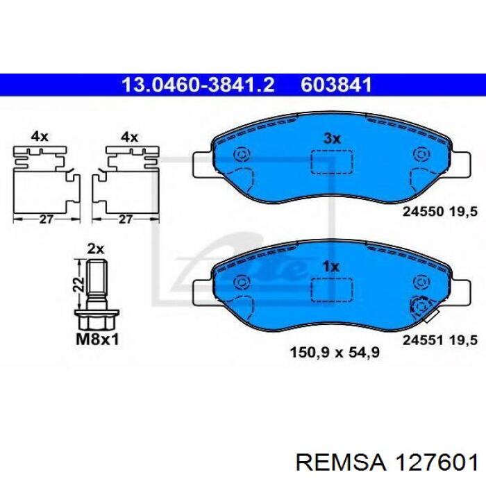 127601 Remsa колодки гальмівні передні, дискові