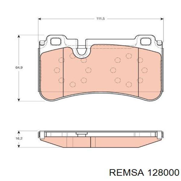 Задні гальмівні колодки 128000 Remsa