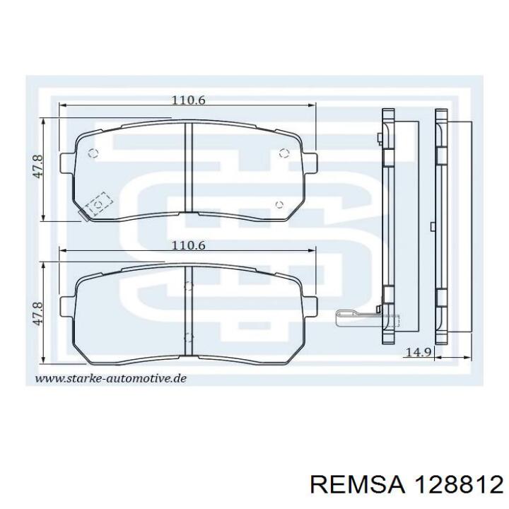 Задні дискові колодки Remsa 128812