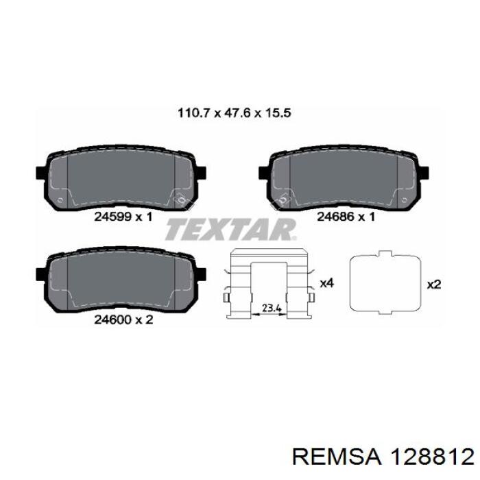 Задні гальмівні колодки Remsa 128812 ціна, від 32.72 USD