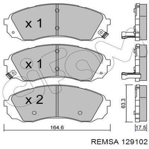 129102 Remsa колодки гальмівні передні, дискові