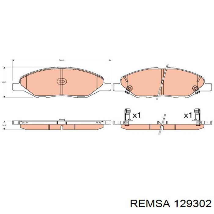 Купити 129302 Remsa Колодки гальмівні передні, дискові