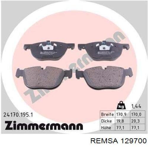 Гальмівні колодки Remsa 129700 ціна, від 43.38 USD