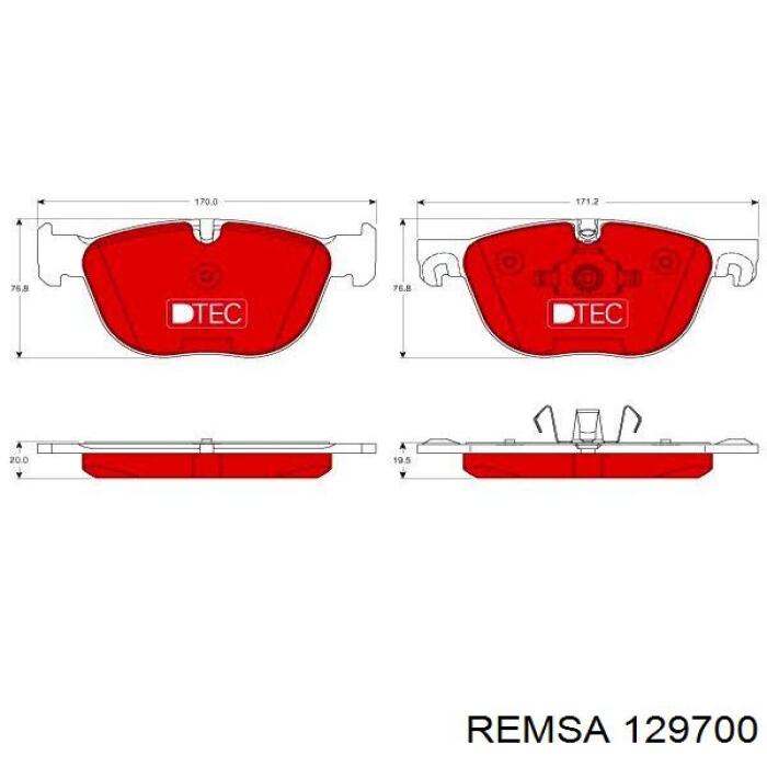 Купити 129700 Remsa Колодки гальмівні передні, дискові