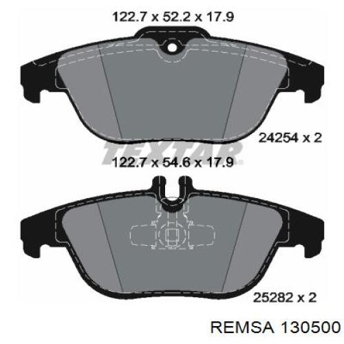 Колодки гальмові задні, дискові 130500 Remsa