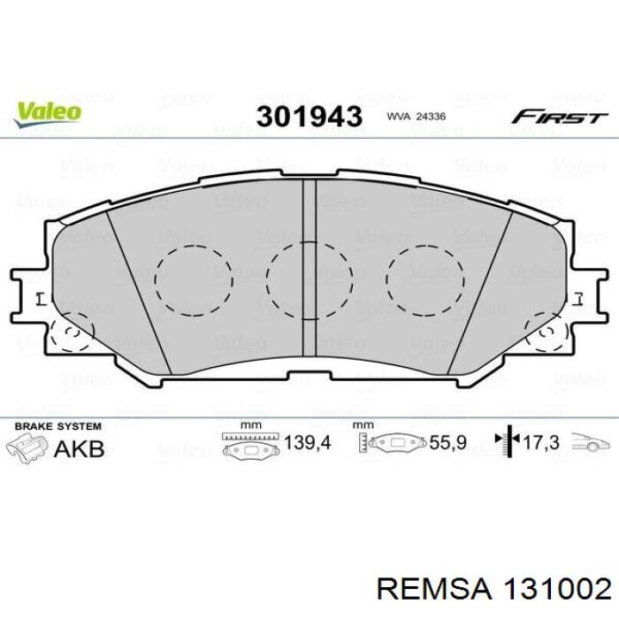 Тормозні колодки Remsa 131002
