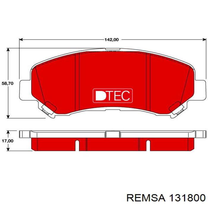 Гальмівні колодки Remsa 131800 ціна, від 28.16 USD