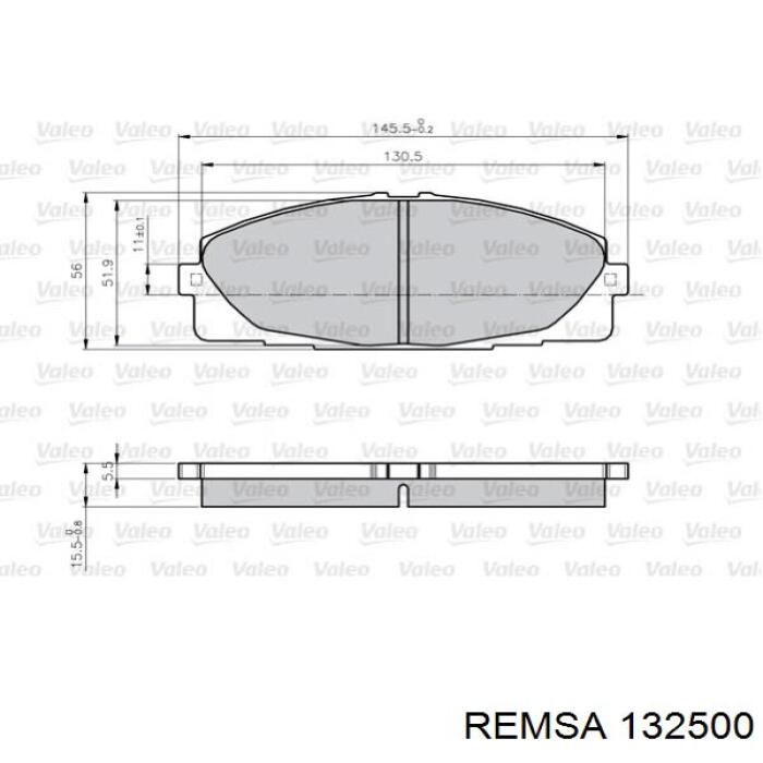 132500 Remsa колодки гальмівні передні, дискові