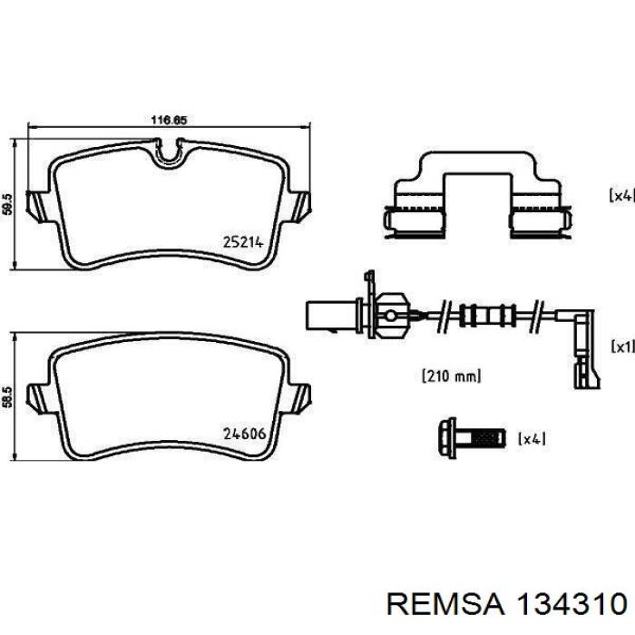 Задні гальмівні колодки Remsa 134310 ціна, від 31.61 USD