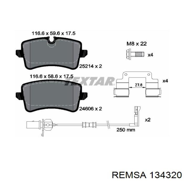 Задні дискові колодки Remsa 134320