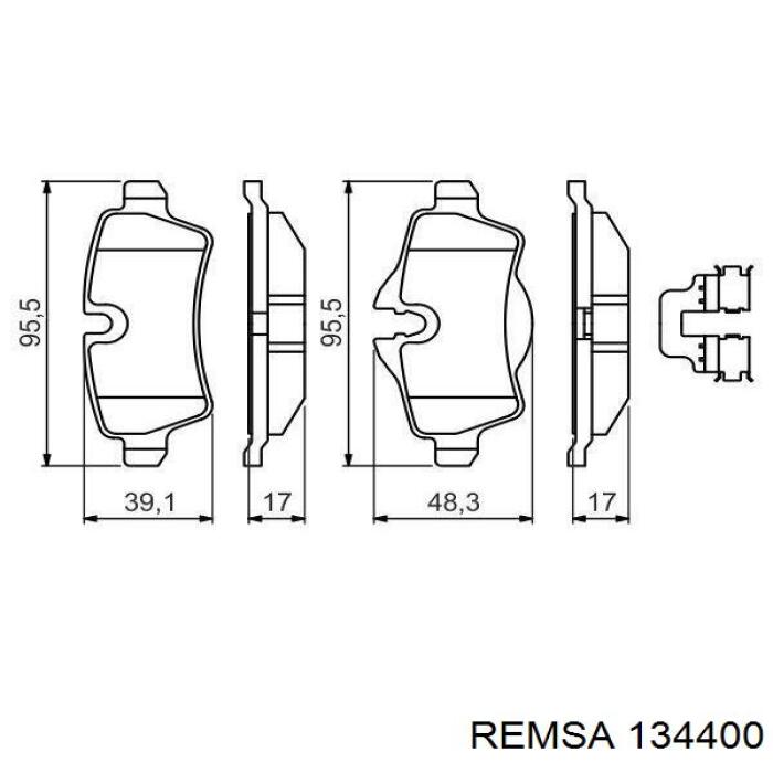 Задні гальмівні колодки Remsa 134400 ціна, від 23.01 USD