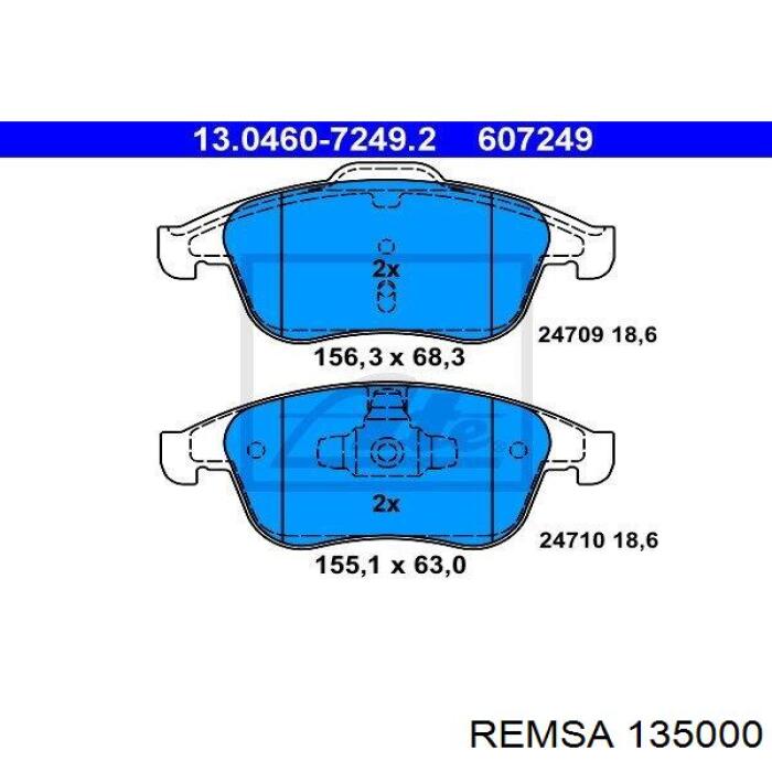 135000 Remsa колодки гальмівні передні, дискові