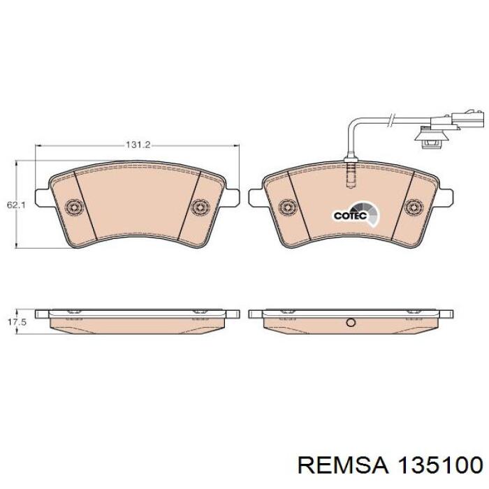 Гальмівні колодки Remsa 135100 ціна, від 27.41 USD