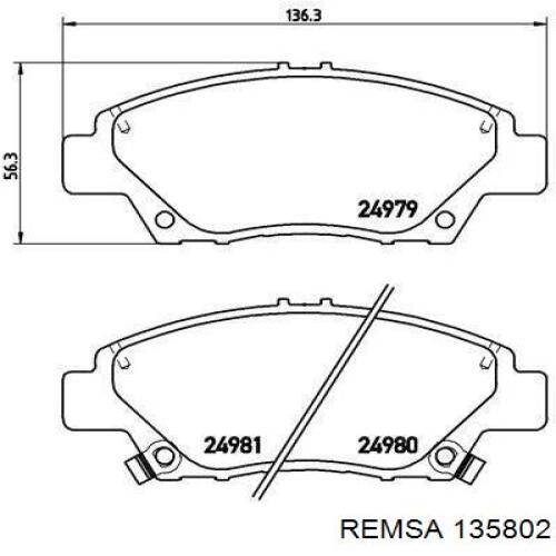 135802 Remsa Передні гальмівні колодки