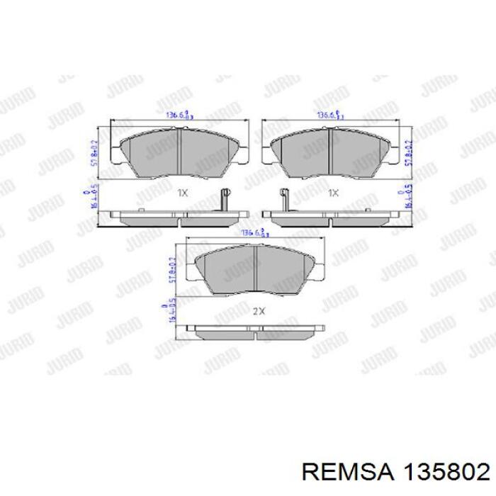 Купити 135802 Remsa Колодки гальмівні передні, дискові