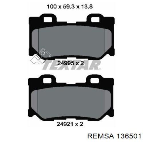 Колодки гальмові задні, дискові 136501 Remsa