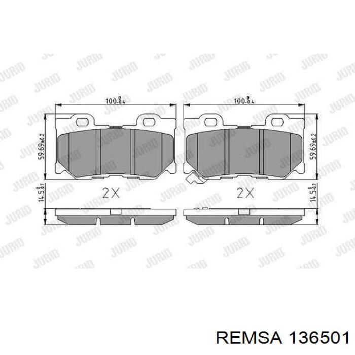 Задні гальмівні колодки Remsa 136501 ціна, від 22.85 USD