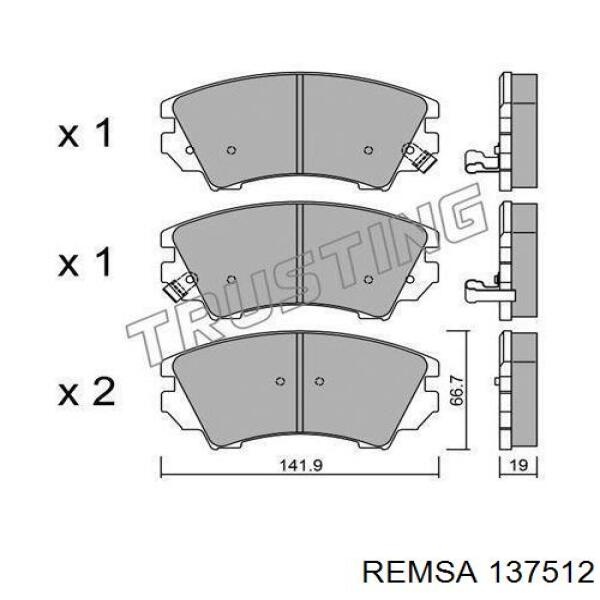 Гальмівні колодки Remsa 137512 ціна, від 33.14 USD