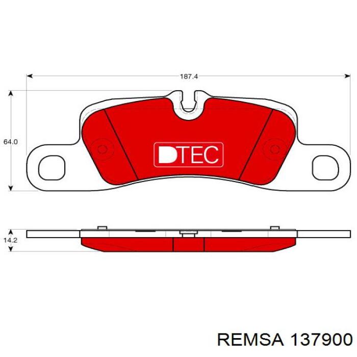 Колодки гальмові задні, дискові 137900 Remsa