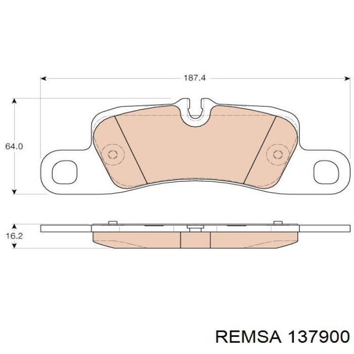 Задні гальмівні колодки 137900 Remsa