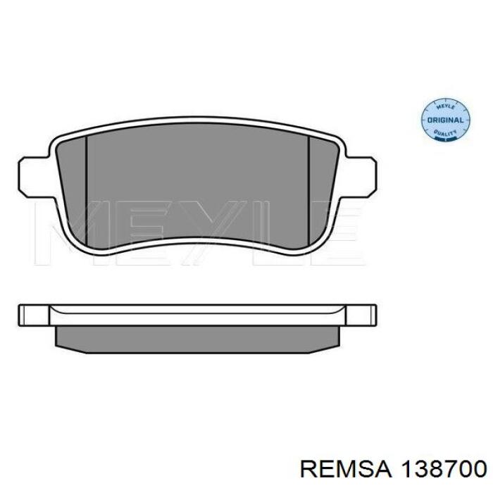 Колодки гальмові задні, дискові 138700 Remsa